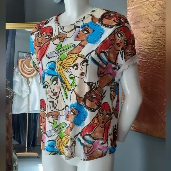 Colorful Graphic Women Top - Picture 2 of 11